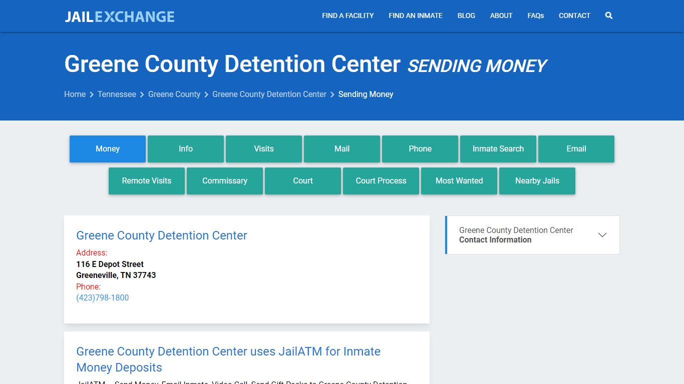 Send Money to Inmate - Greene County Detention Center, TN - Jail Exchange